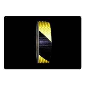 Желто-черная «алмазная» светоотражающая лента 25м